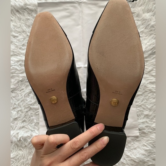 Veronica Beard Cecile Croc-Embossed Tall Boot | Wide-Calf black NWT - Picture 9 of 11